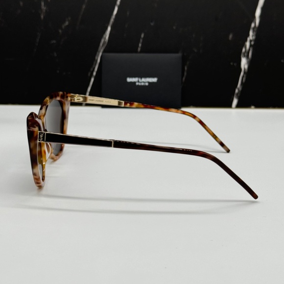 NEW SL M81 004 SAINT LAURENT BROWN GREY WOMEN SLM81 SAINT LAURENT SUNGLASSES - Picture 6 of 11
